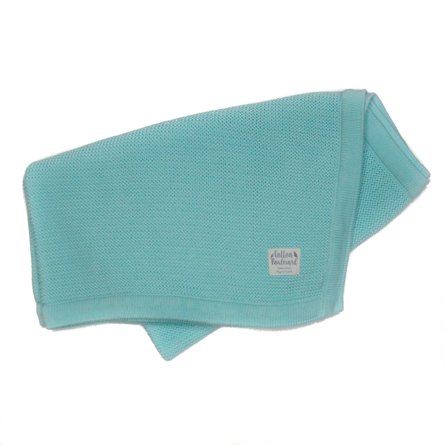 Aqua Organic Cotton Knitted Baby Blanket – Soft and Comfortable Baby Blanket in Refreshing Aqua Colour