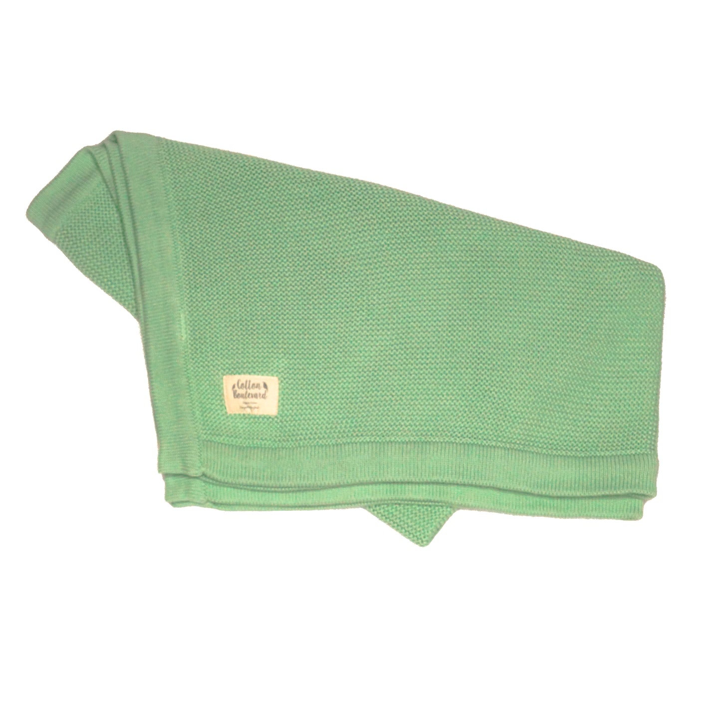 Sage Green Organic Cotton Knitted Baby Blanket – Cosy, Eco-Friendly Blanket for Baby's Comfort
