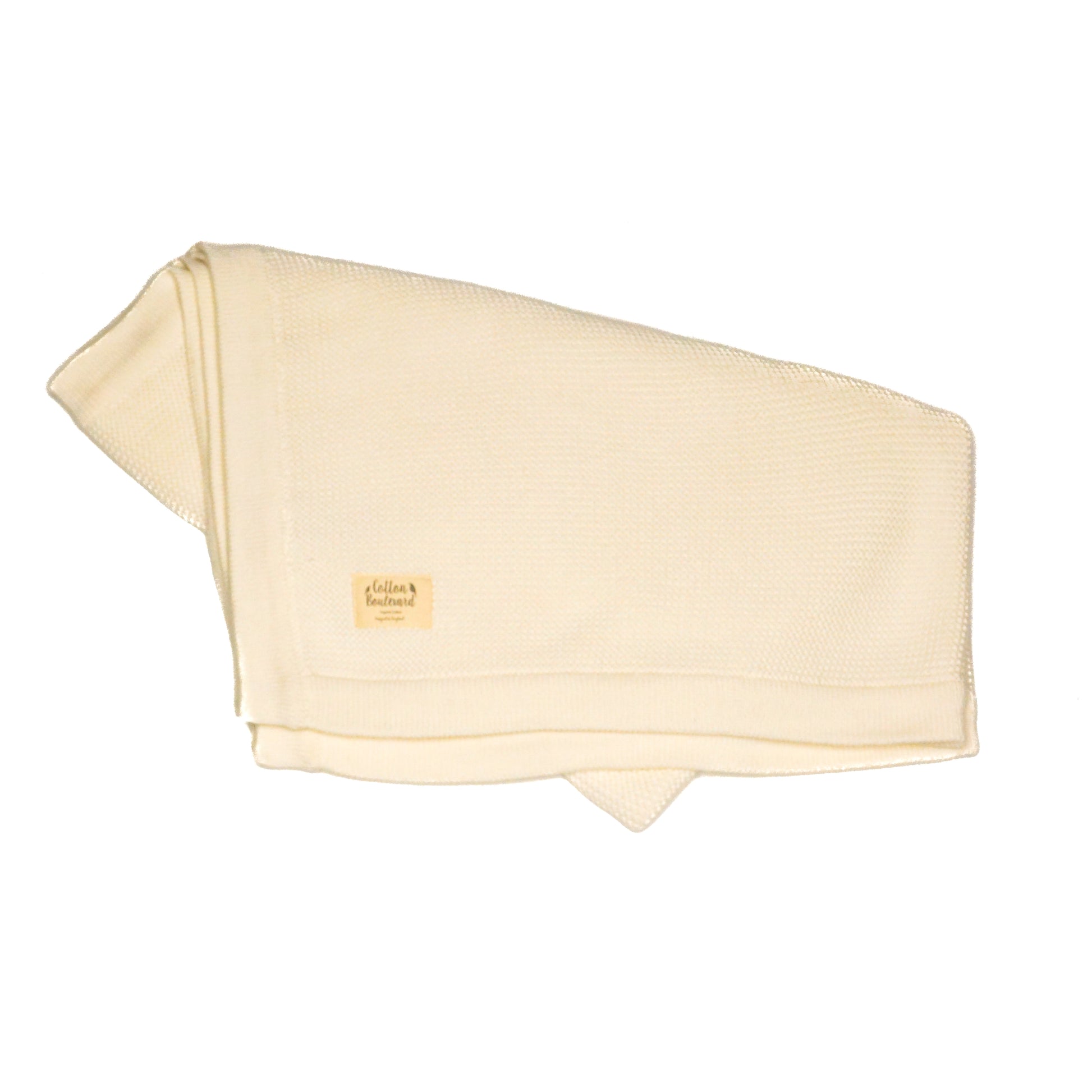 White Organic Cotton Knitted Baby Blanket – Pure and Soft Baby Blanket Made from Organic Cotton