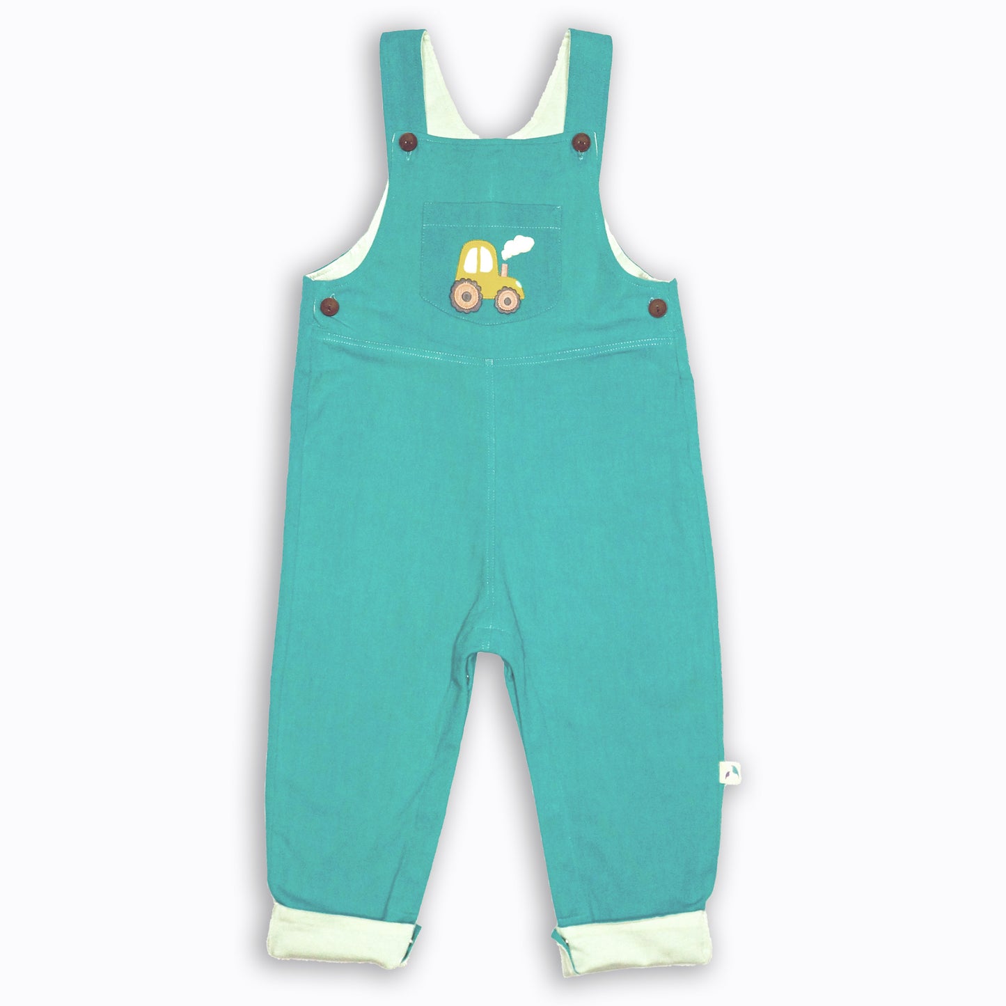 Pure Organic Cotton Dark Green Twill Tractor Dungarees