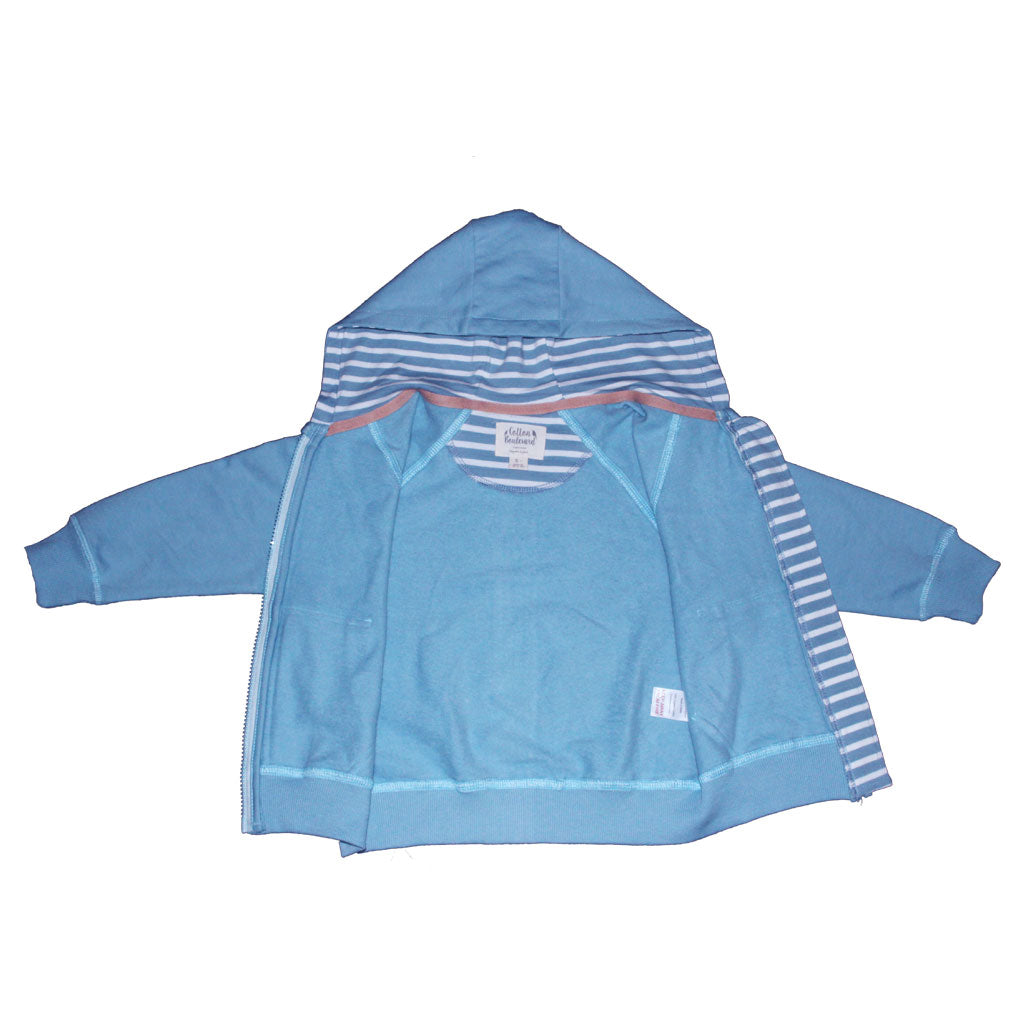 Pure Organic Cotton Blue Striped Hoody