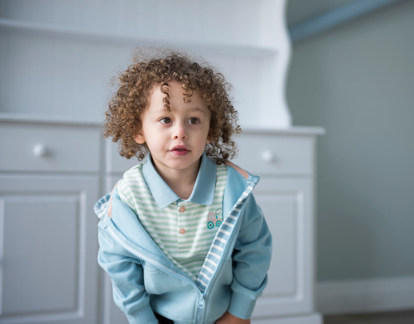 Pure Organic Cotton Striped Tractor Polo Shirt