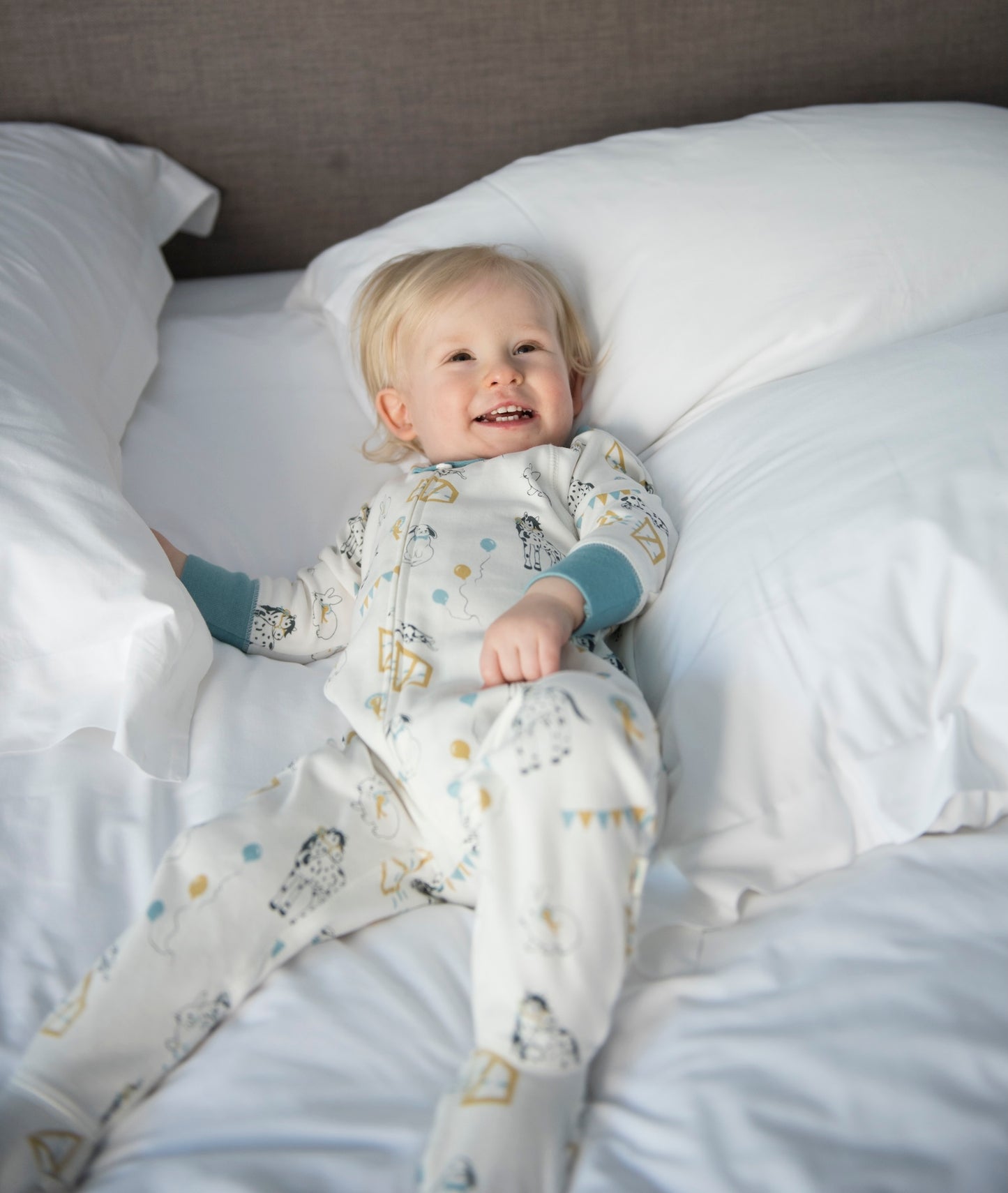 Organic Cotton Country Fair Sleepsuit – Worn by Baby for Cosy, Eco-Friendly Comfort at Bedtime