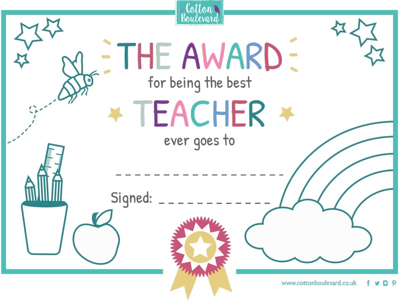 best teacher ever certificate
